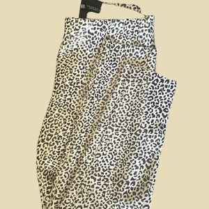 Zara Faux Leather Mid Rise Straight Leg pant